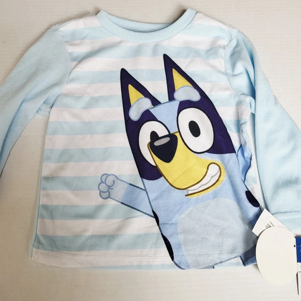 Bluey Boys Girls 4T Pajama Set Long Sleeve Pants Flame Resistant Sleepwear NWT‎